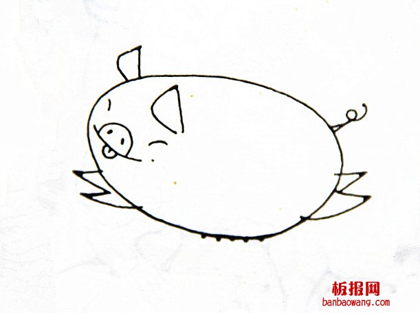 可爱猪简笔画