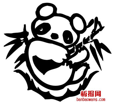 熊猫吃竹简笔画