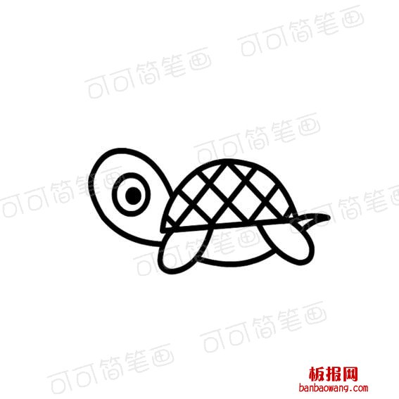 小乌龟的简笔画法