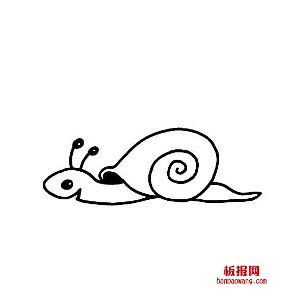 如何画可爱的小蜗牛