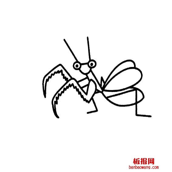 怎样画一只简单的螳螂