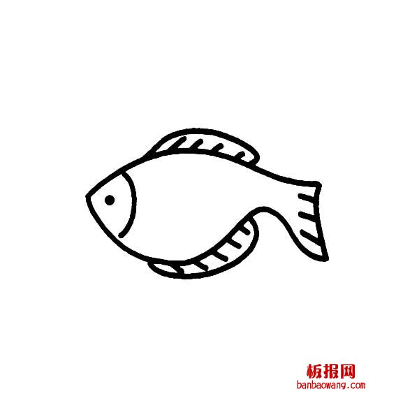 画一条简单的鱼水生动物简笔画