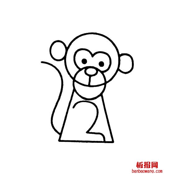 小猴子的超简单画法