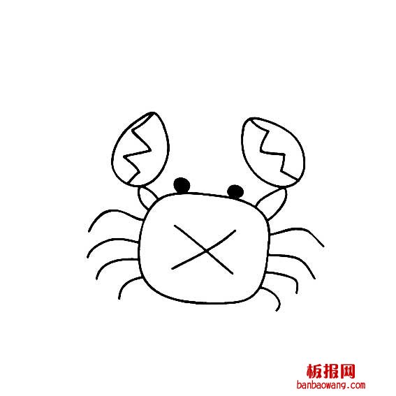 小蟹子简单画法三岁以上儿童简笔画