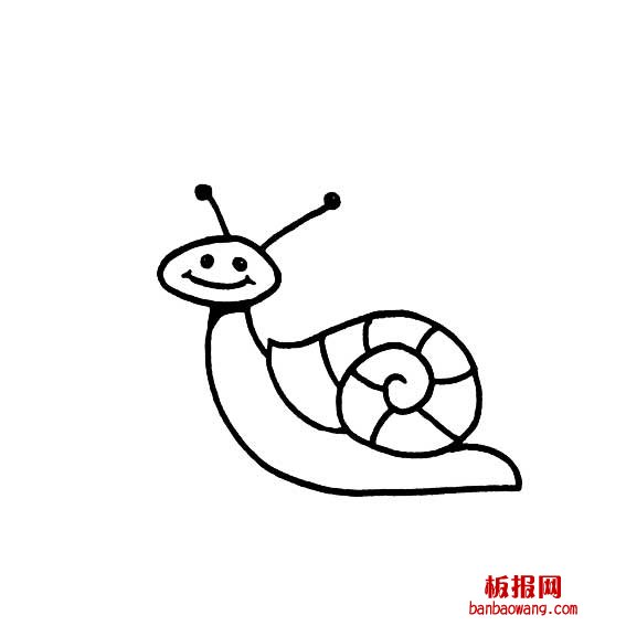 画蜗牛的简笔画法