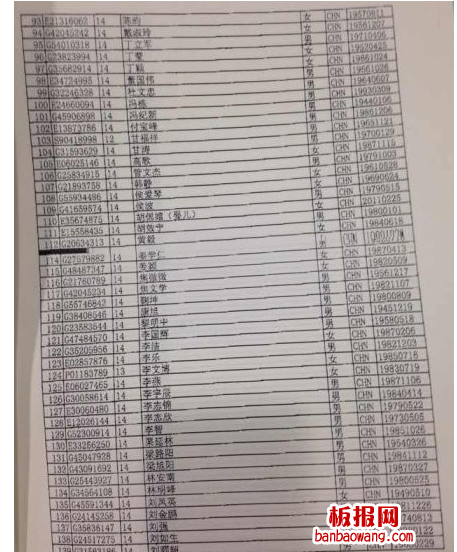 马航3.8飞机失踪人员名单