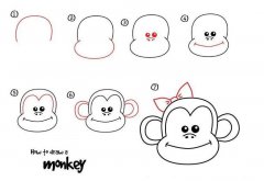 猴子简笔画的教程