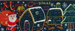 2017年圣诞节黑板报，圣诞老人发礼物啦！