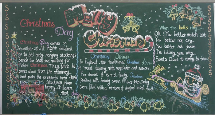 关于2017年圣诞节的黑板报，创意圣诞节黑板报