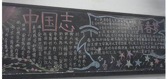 中国梦黑板报图片，中国志青春梦