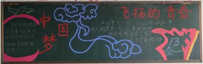 中国梦我的梦黑板报图片，飞扬的青春