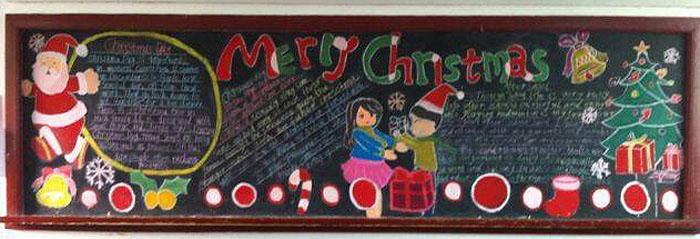 2017年圣诞节黑板报图片，童真有趣的圣诞节黑板报
