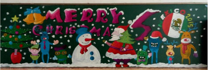 小学英语黑板报，圣诞快乐