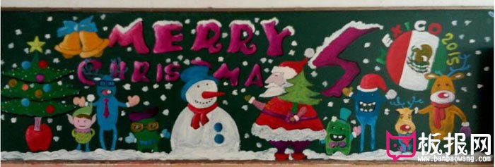 小学英语黑板报，圣诞快乐