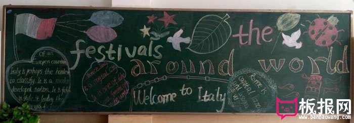 小学生英语黑板报，欢迎来到意大利