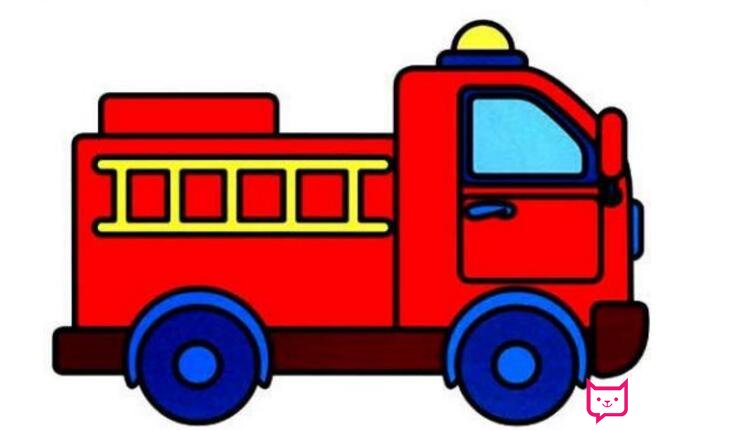 幼儿消防器材简笔画，消防车简笔画