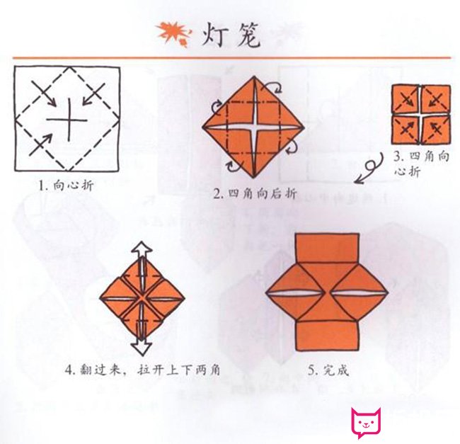 灯笼的手工折纸教程图片