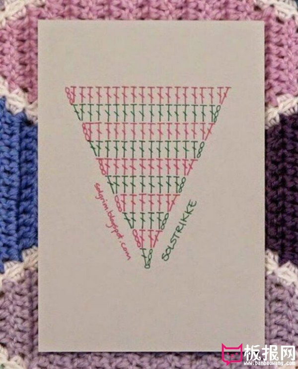 菱形花纹毯子手工编织教程