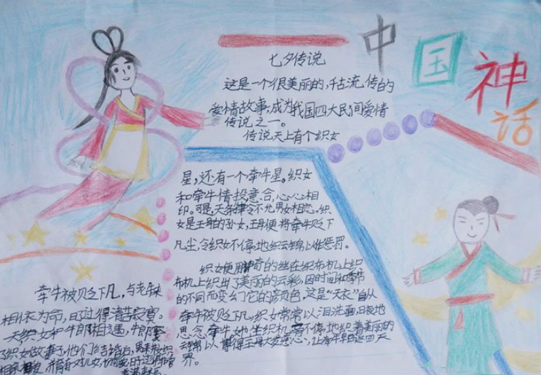 七夕节手抄报，中国的神话