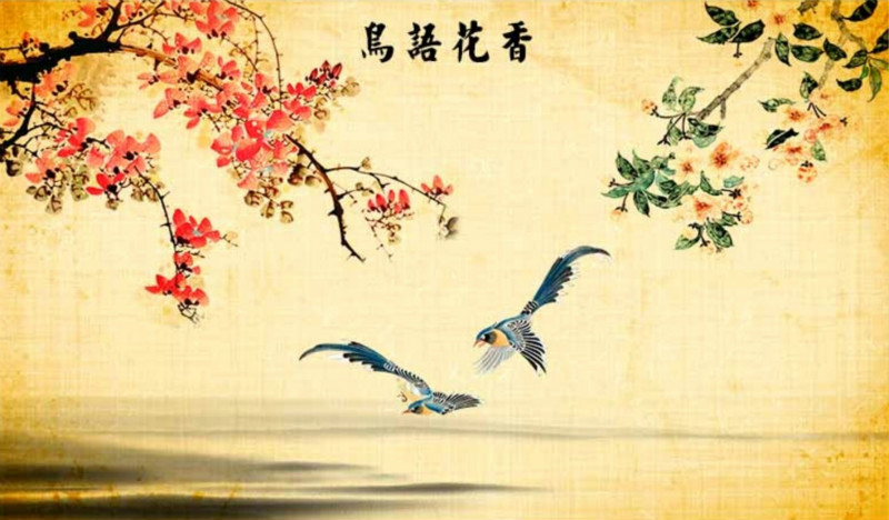 中国花鸟画，鸟语花香