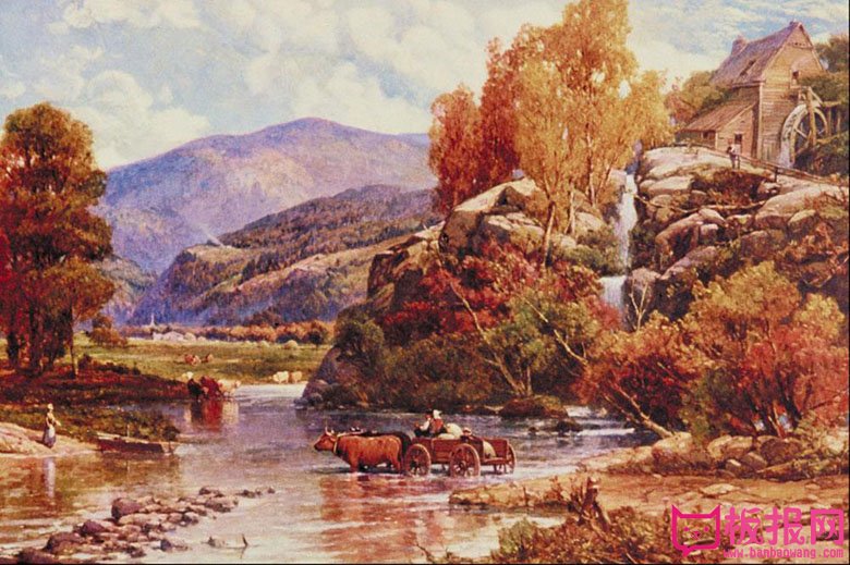风景油画，秋天风景油画图片