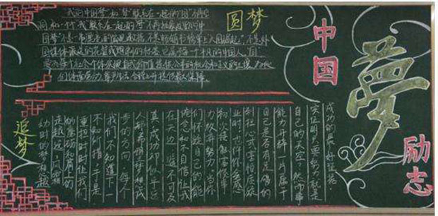 有关中国梦的黑板报图片，励志中国梦
