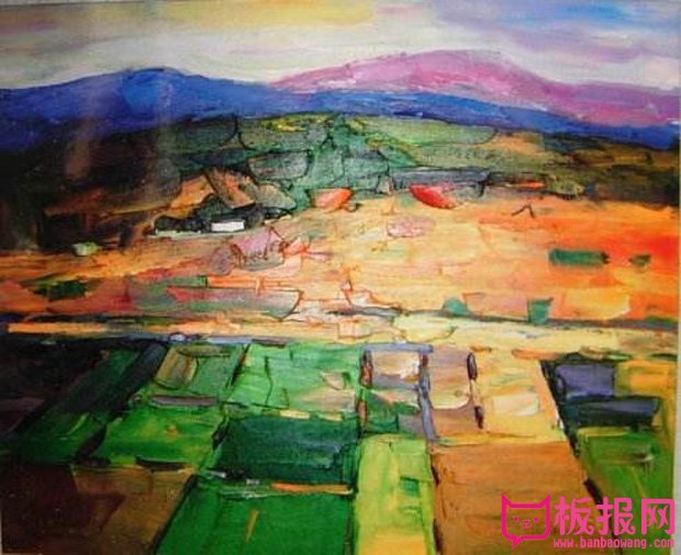 风景油画图片，西藏风景