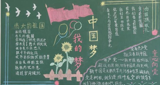 中国梦我的梦黑板报黑板报，伟大的祖国