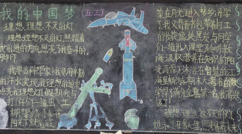 小学生中国梦主题黑板报，我的中国梦