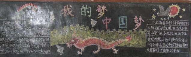 我的中国梦黑板报设计图，共筑中国梦 喜迎十九大