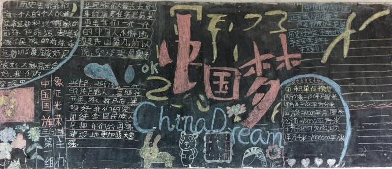 关于中国梦黑板报设计图，同铸的复兴路