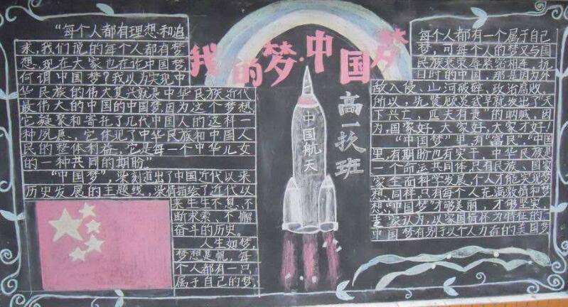 我的中国梦黑板报图片，我的中国航天梦
