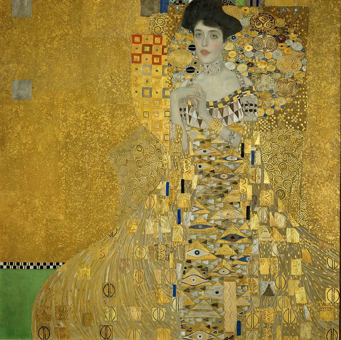 金衣女人油画图片，奥地利的蒙娜丽莎
