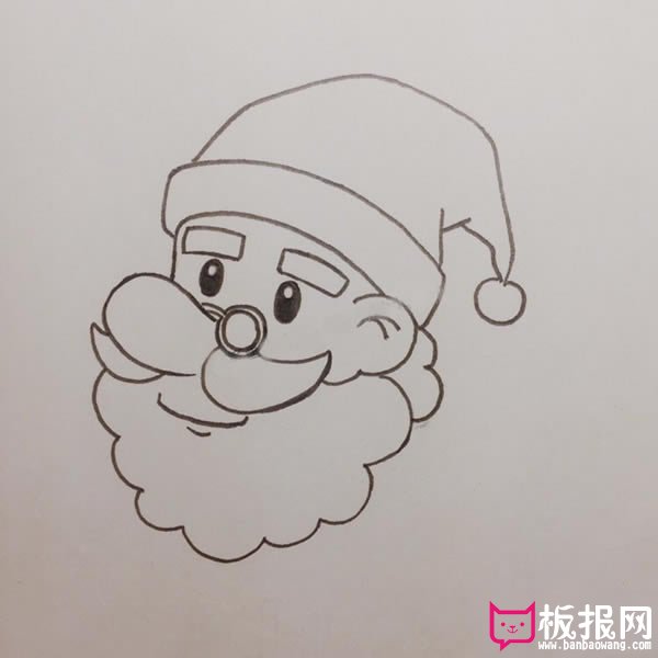 漂亮的儿童简笔画教程，圣诞老人简笔画