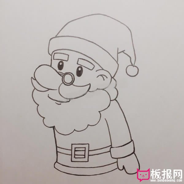 漂亮的儿童简笔画教程，圣诞老人简笔画