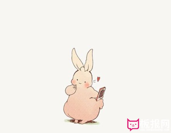 简单的手绘插画图片，可爱的小兔子