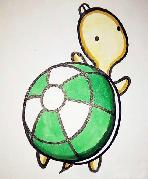 简单的动物简笔画教程，乌龟简笔画画法