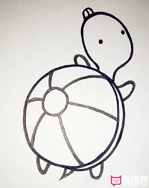 简单的动物简笔画教程，乌龟简笔画画法