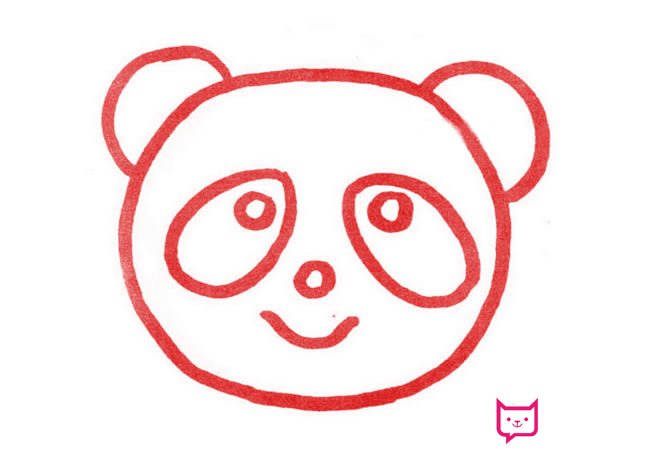 简单的动物简笔画教程，熊猫头像简笔画