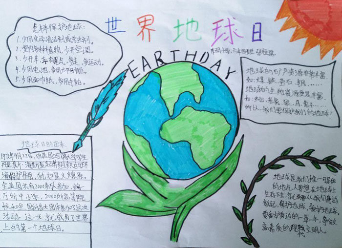 漂亮的世界地球日手抄报图片，怎样保护地球