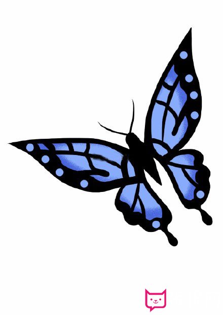 蝴蝶怎么画？漂亮的蓝色蝴蝶简笔画教程