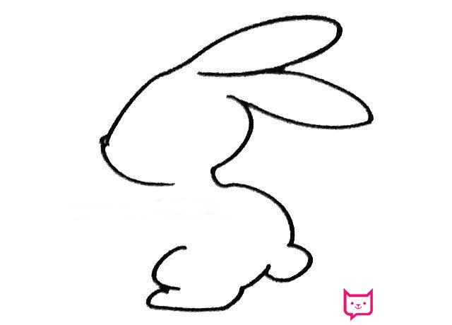 简单的兔子简笔画教程，四步学画小兔子