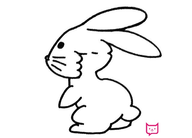 简单的兔子简笔画教程，四步学画小兔子