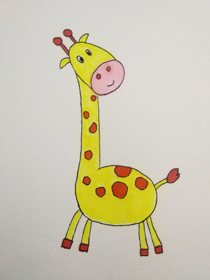 可爱的长颈鹿怎么画，超级可爱的长颈鹿简笔画教程