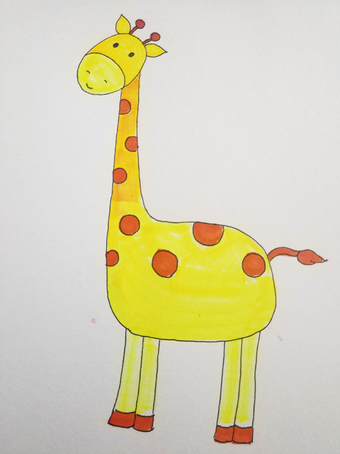 长颈鹿怎么画简单漂亮，漂亮的长颈鹿怎么画