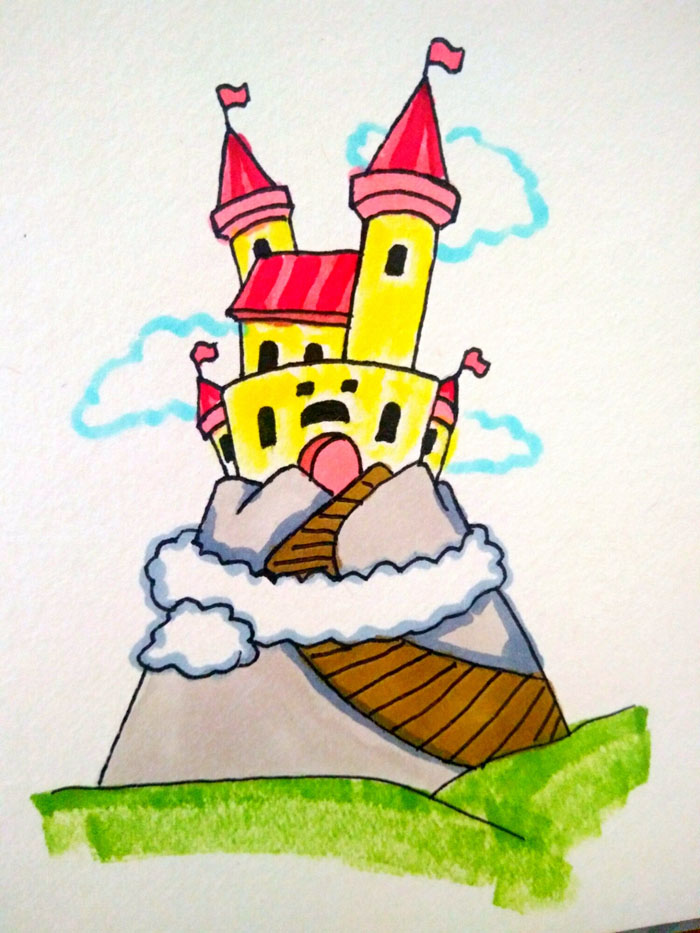 城堡怎么画最最最漂亮，美丽的城堡简笔画带颜色