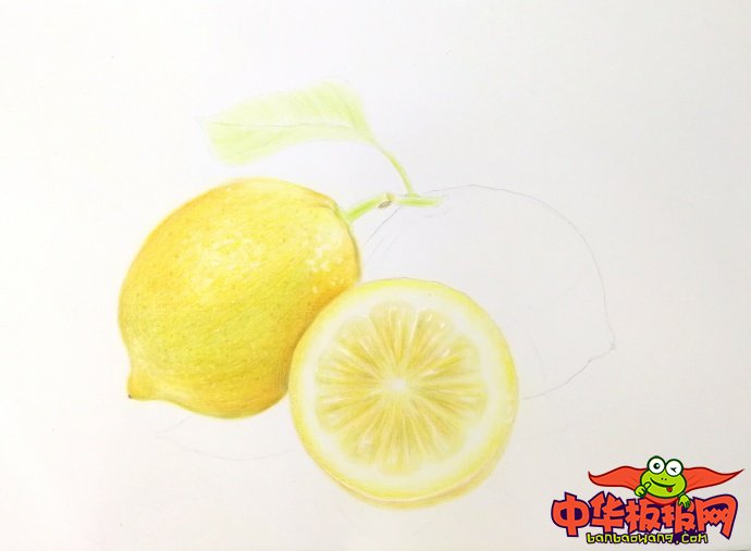 彩铅画教程步骤图，柠檬