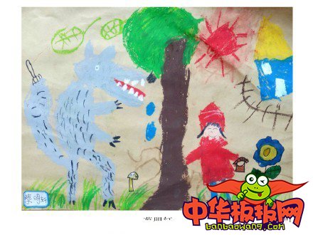 幼儿画画大全简单漂亮，小红帽和大灰狼