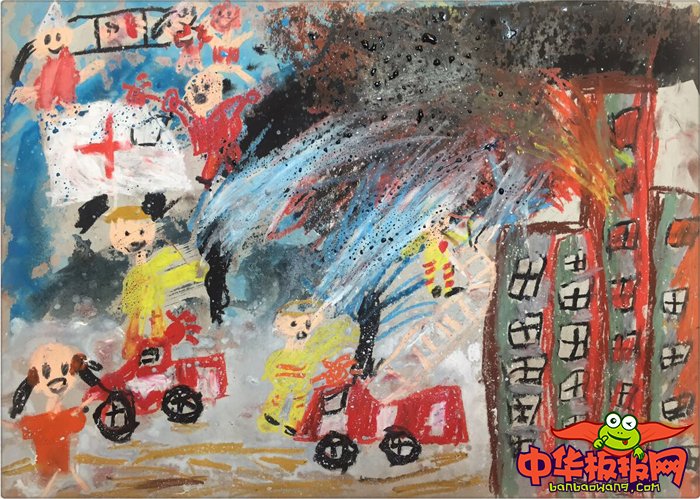 消防安全儿童画简单又漂亮，儿童消防主题绘画简单