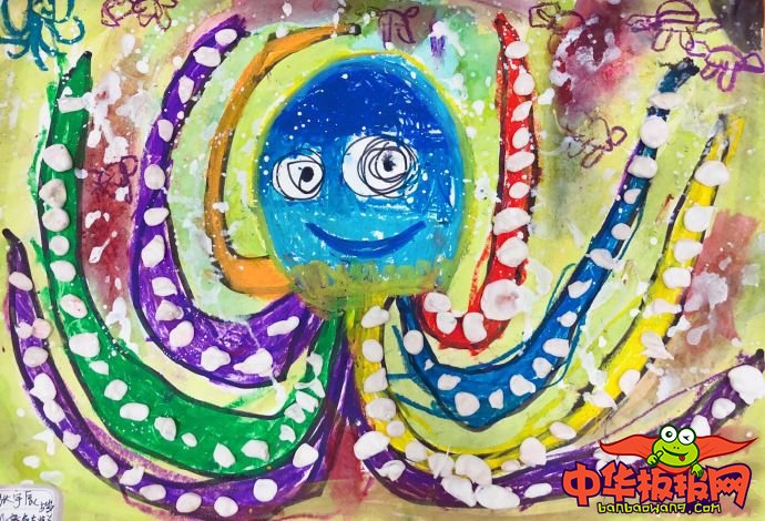 4-5岁幼儿创意美术作品，章鱼